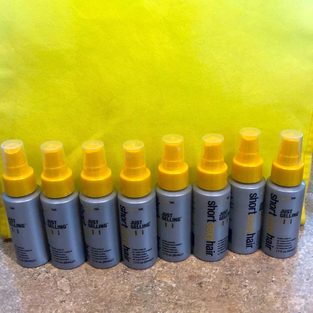 8- 1.7 oz SHORT SEXY JUST GELLING. PRICED TO SELL.NEW. LIQUID FLEXIBLE SPRAY GEL